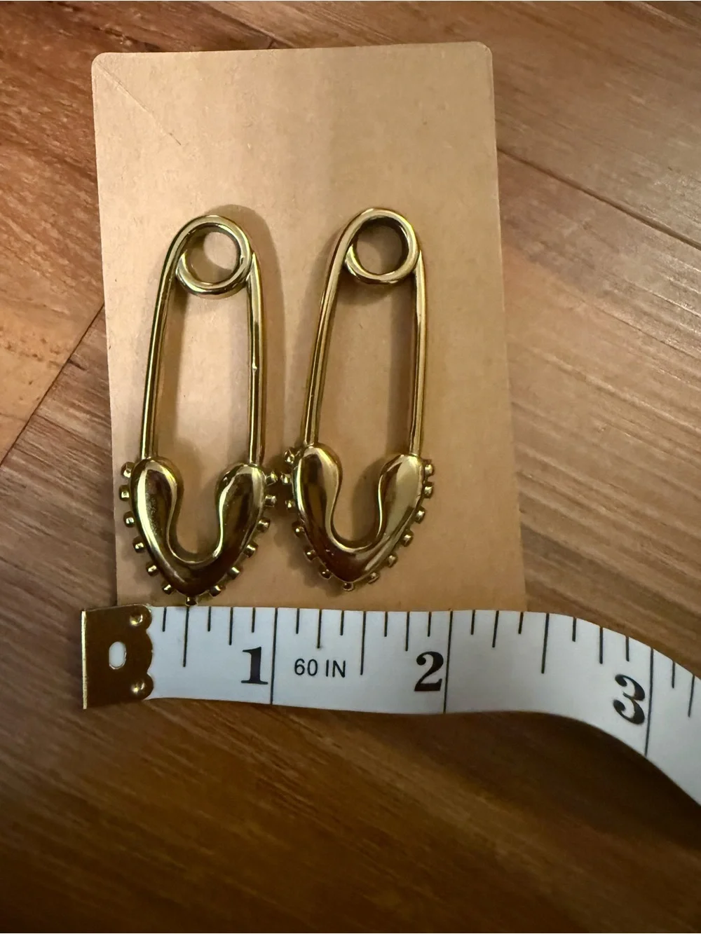 Gold Safety Pin Drop Earrings - Women Jewelry NWOT